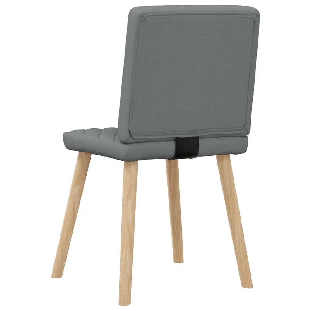 Dining Chairs 4 pcs Dark Grey Fabric Kitchen Room Seat Foam Padded Backrest