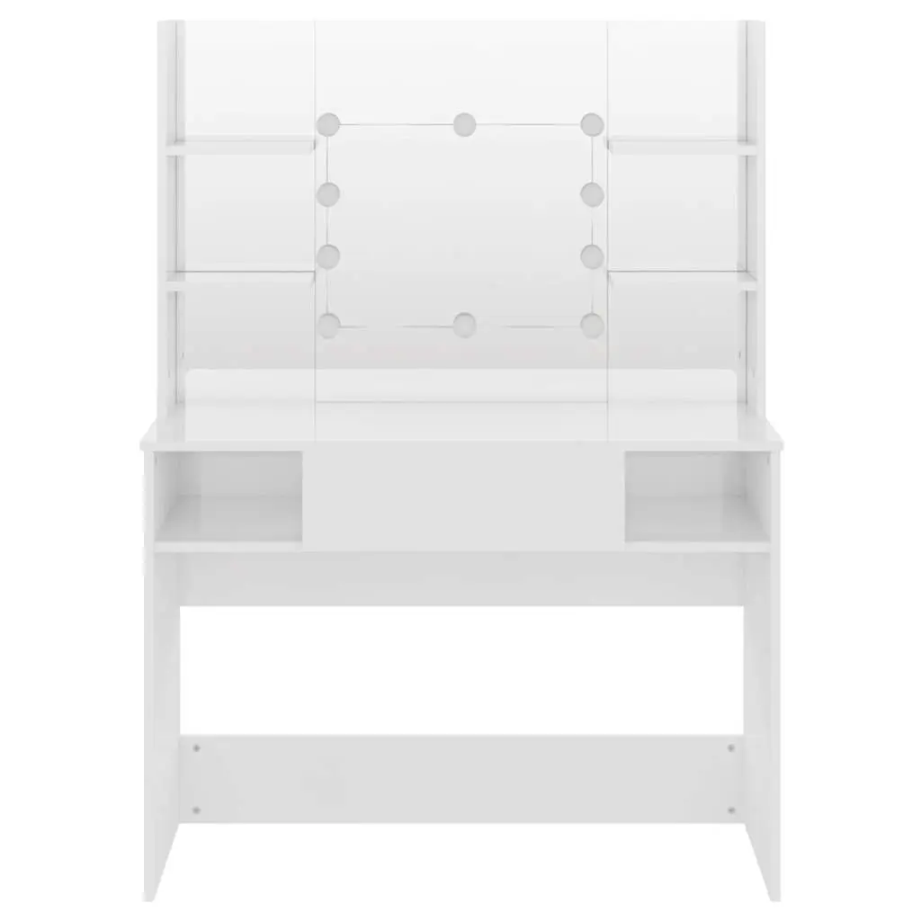 Makeup Vanity Table with LED Lights Mirror Bedroom Dressing Station White