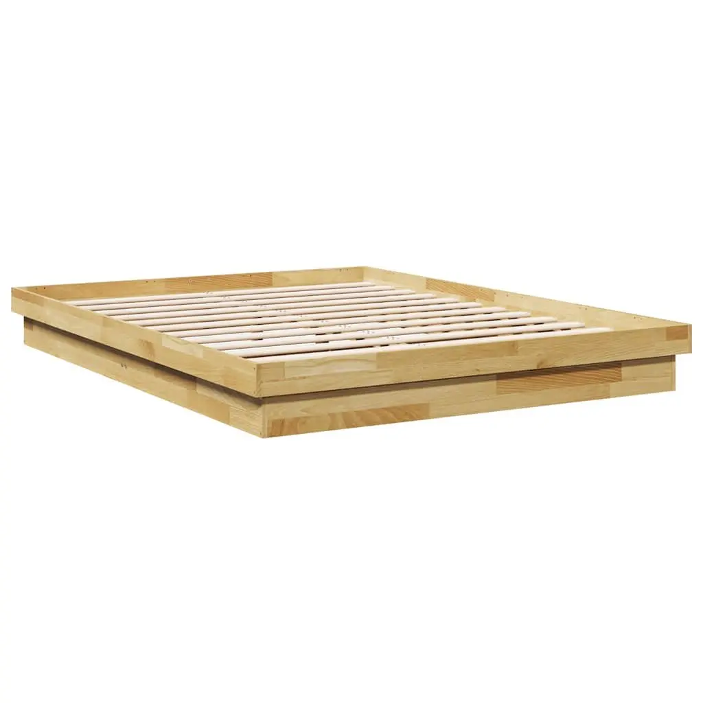 Oak Bed Frame 150x200 cm with Slatted Base