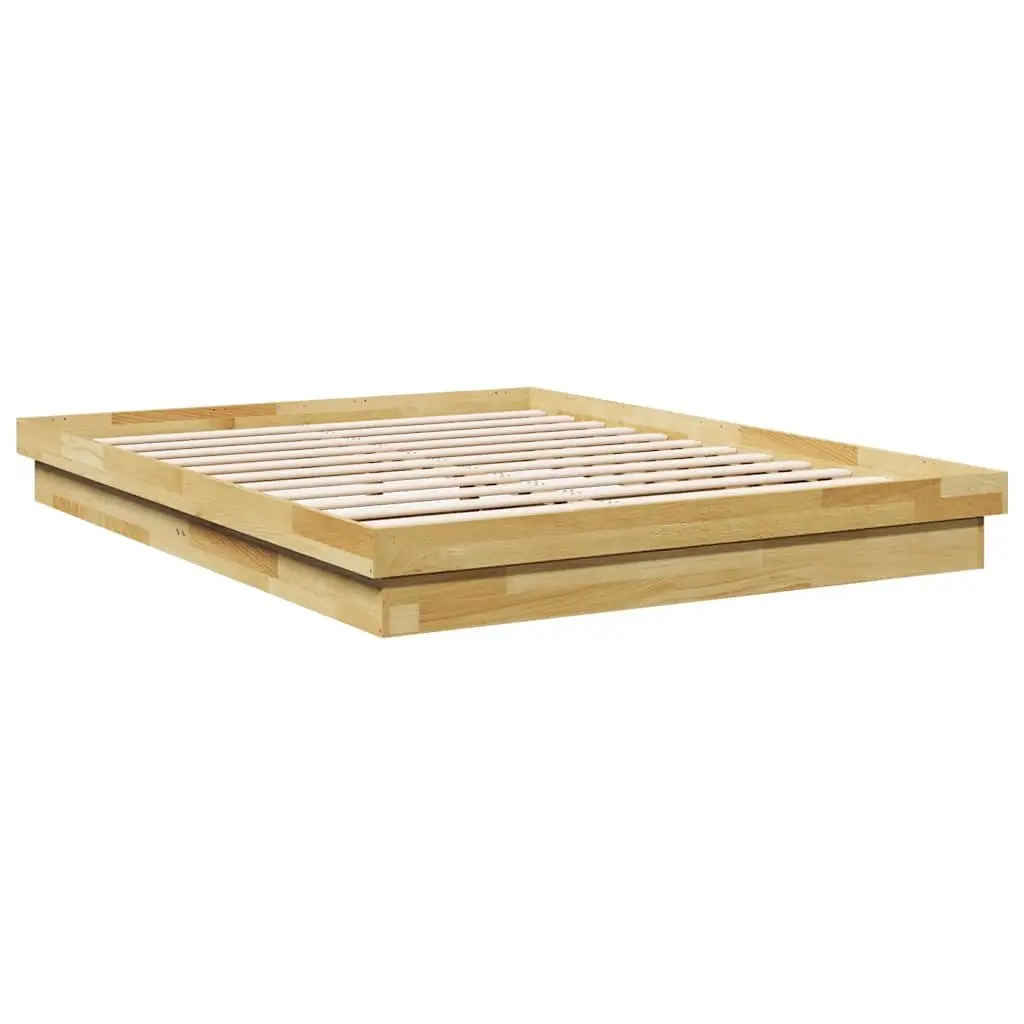Oak Bed Frame 150x200 cm with Slatted Base