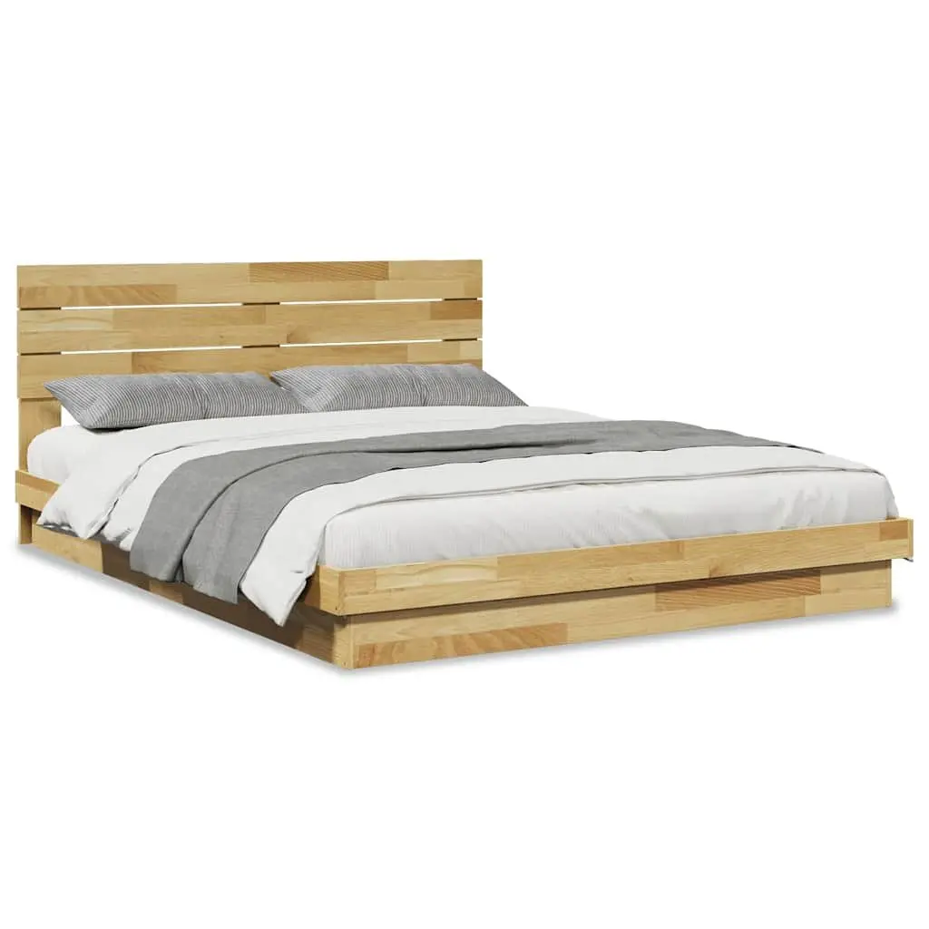 Solid Wood Bed Frame 135x190 cm in Brown