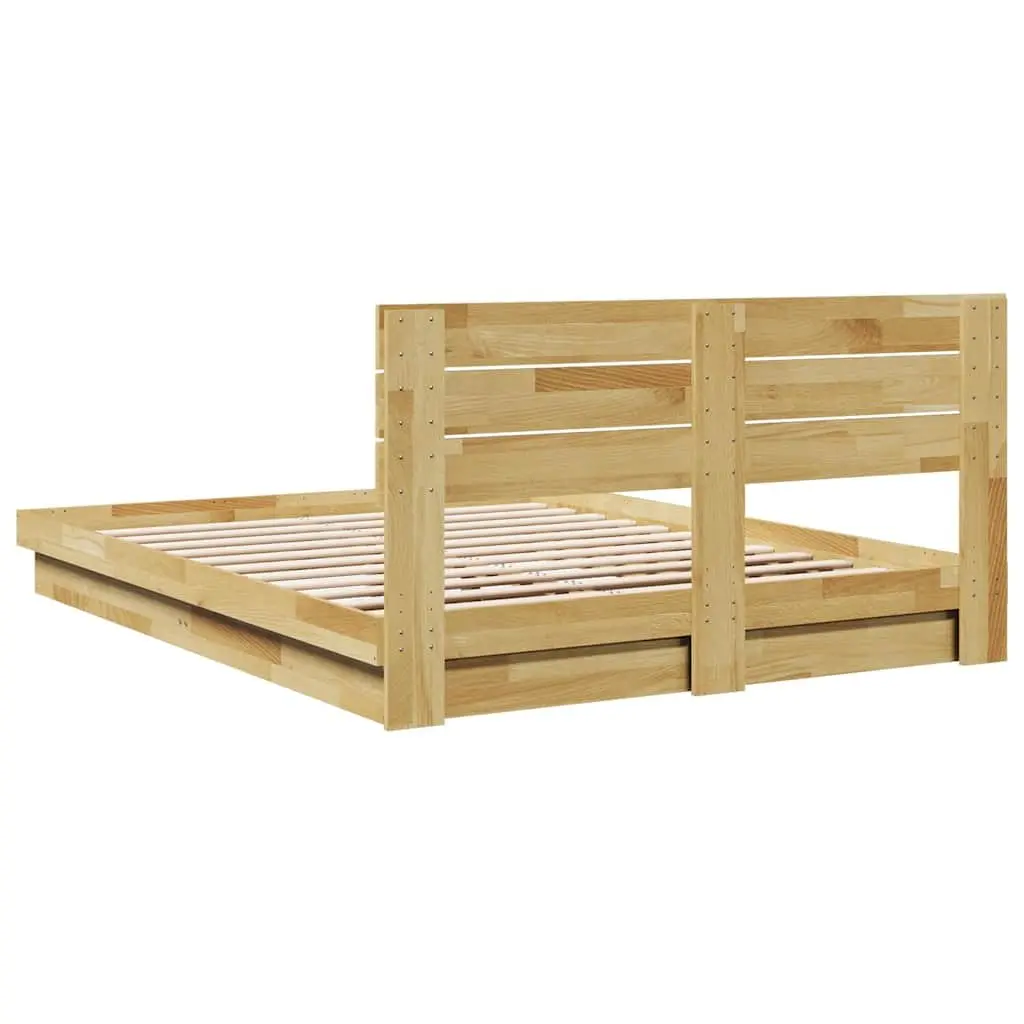 Solid Wood Bed Frame 135x190 cm in Brown