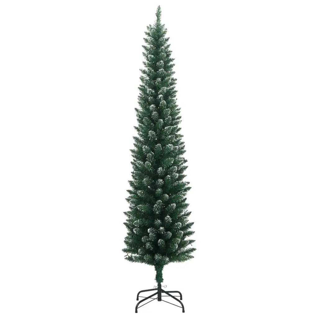 Artificial Slim Christmas Tree 180cm with 300 LED Lights Green