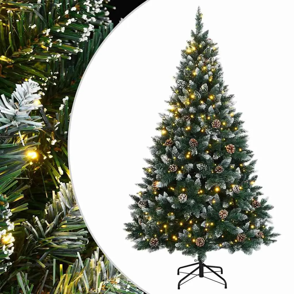 Artificial Christmas Tree Realistic Green 120 cm 150 LED Lights 8 Modes Hinged Branches