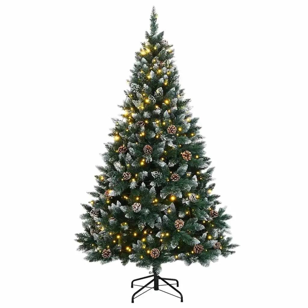 Artificial Christmas Tree 240cm 300 LED Lights 8 Modes Green Hinged Branches