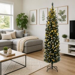 Your Friendly 240cm Slim Christmas Tree with LED Lights