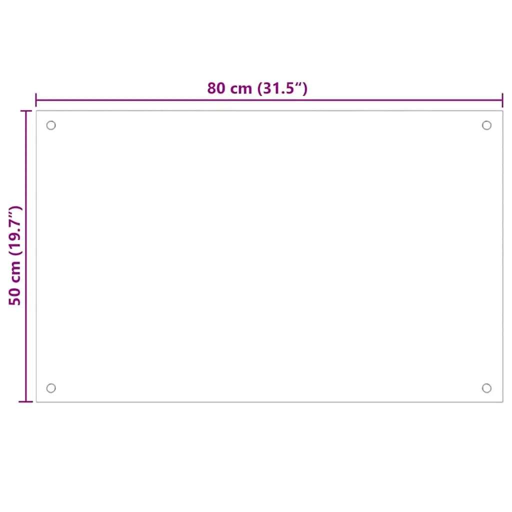 Kitchen Backsplash Tempered Glass Splash Guard 80x50 cm Transparent 2 pcs Set