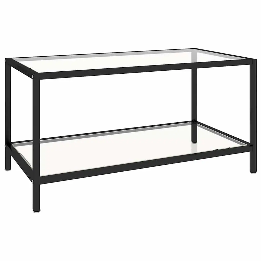 Tempered Glass Tea Tables Set of 2 Transparent Industrial Contemporary Side End Coffee Accent Furniture