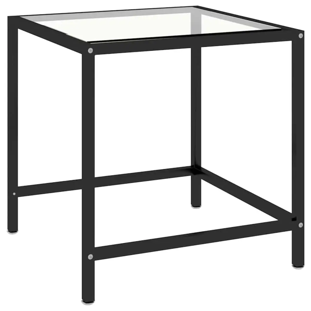 Tempered Glass Tea Tables Set of 2 Transparent Industrial Contemporary Side End Coffee Accent Furniture