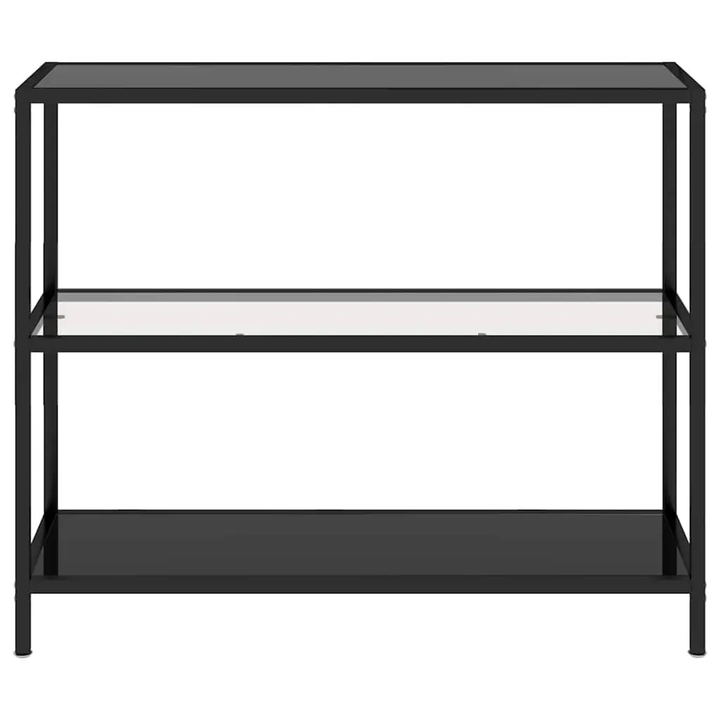 Tempered Glass Corner Shelf Unit Black Iron Frame Storage Display Furniture 100 x 36 x 90 cm