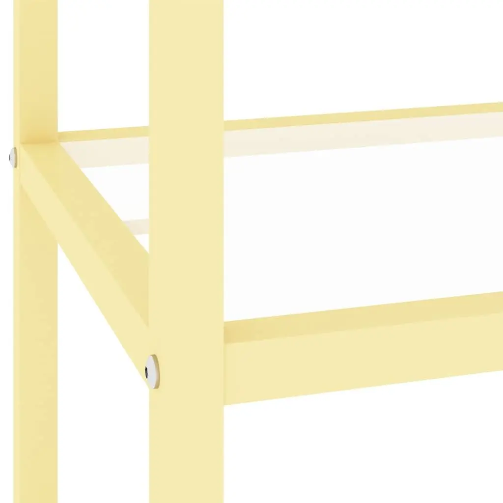 Standing Shelf Unit Tempered Glass Shelves Black Iron Frame 100W x 36D x 90H cm