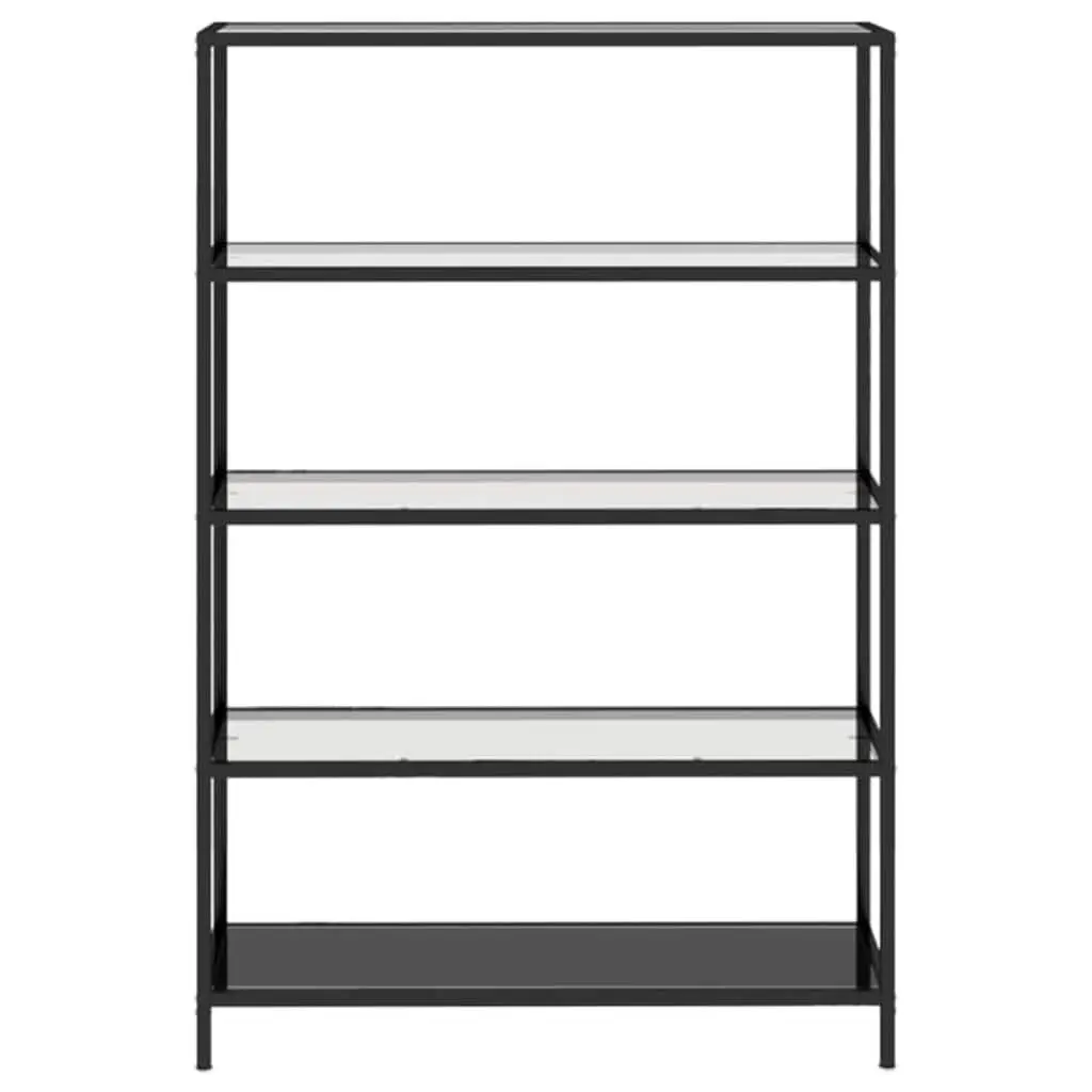 Tempered Glass Shelf Black Storage Display Bookcase 100 x 36 x 168 cm