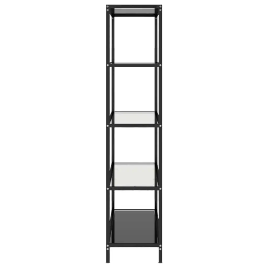 Tempered Glass Shelf Black Storage Display Bookcase 100 x 36 x 168 cm