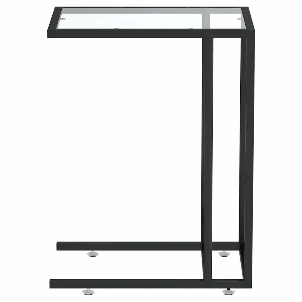 Computer Side Table Tempered Glass Transparent Modern 50 x 35 x 65 cm