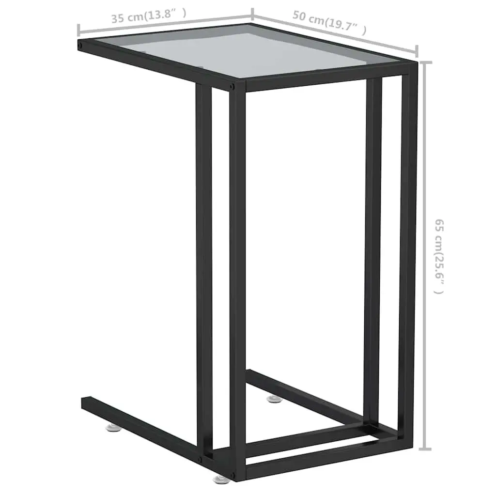Computer Side Table Tempered Glass Transparent Modern 50 x 35 x 65 cm