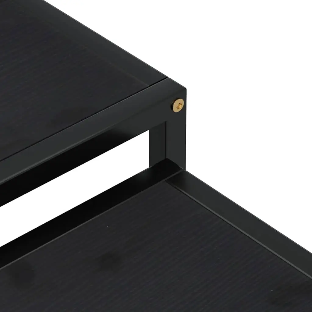 End Tables 2 Pieces MDF Black Industrial Style Side Tables Tea Coffee Table