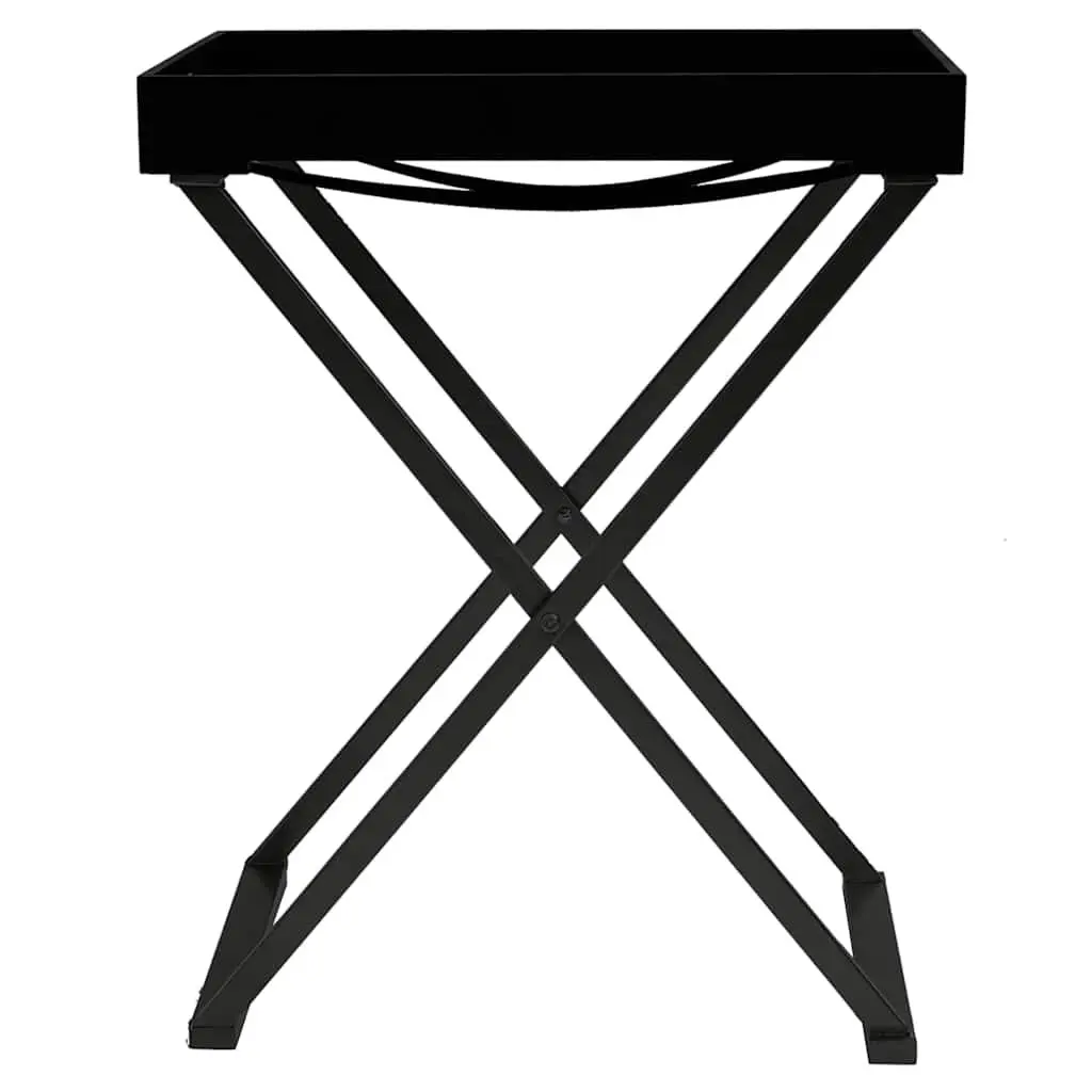Folding Side Table Black Compact Accent End Table Indoor Outdoor Space Saving
