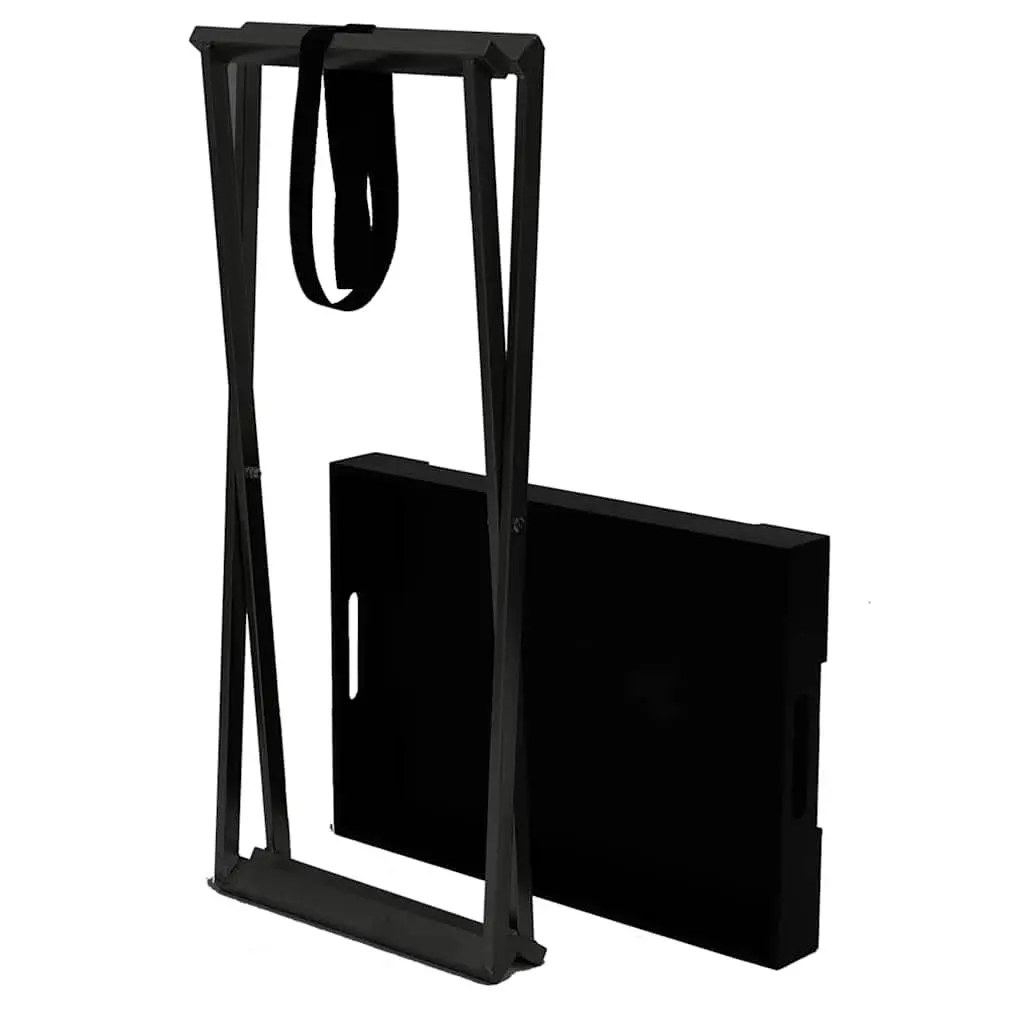 Folding Side Table Black Compact Accent End Table Indoor Outdoor Space Saving