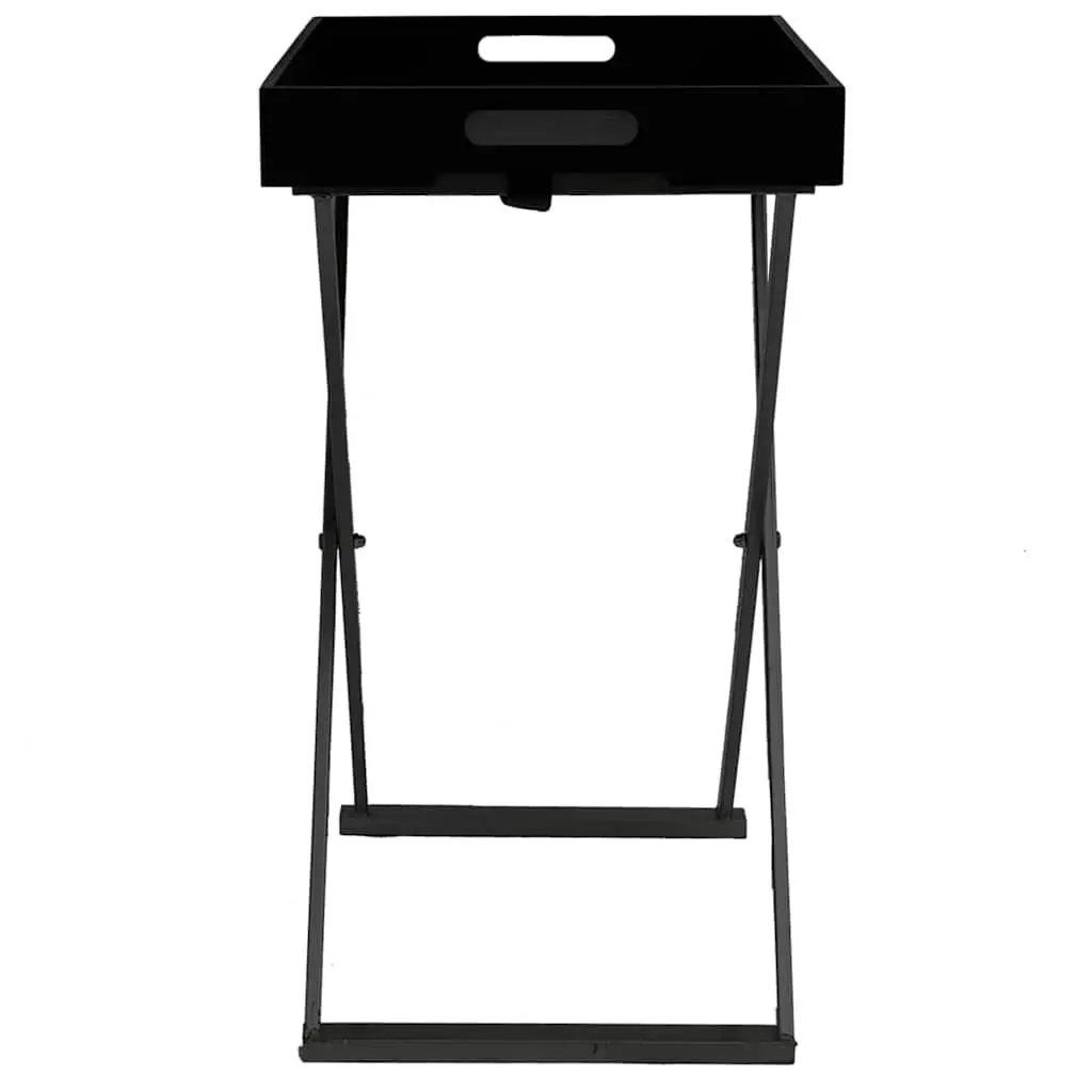 Folding Side Table Black Compact Accent End Table Indoor Outdoor Space Saving
