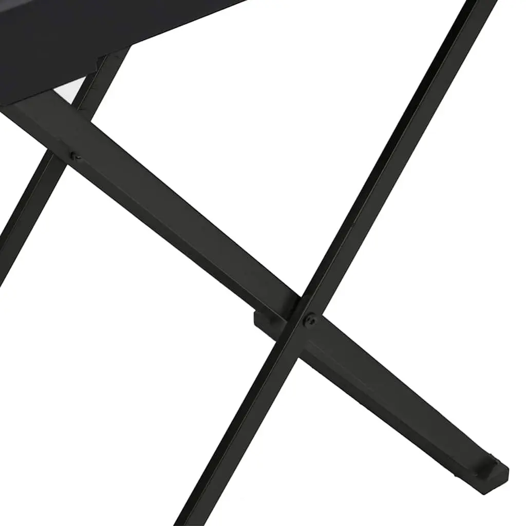 Folding Side Table Black Compact Accent End Table Indoor Outdoor Space Saving