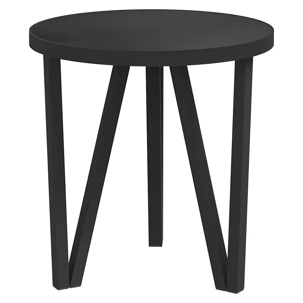 Round Tea Table Black MDF Top Contemporary 35 cm