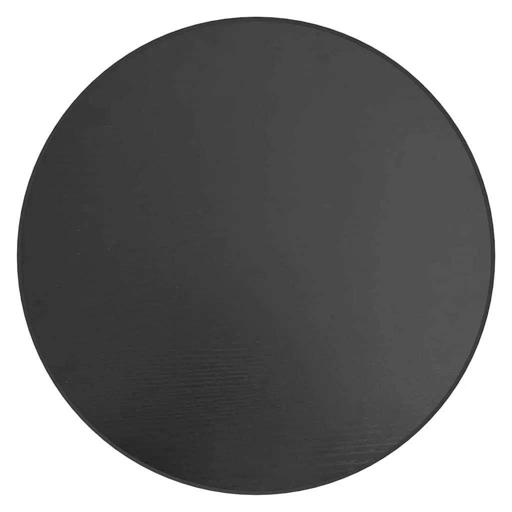 Round Tea Table Black MDF Top Contemporary 35 cm