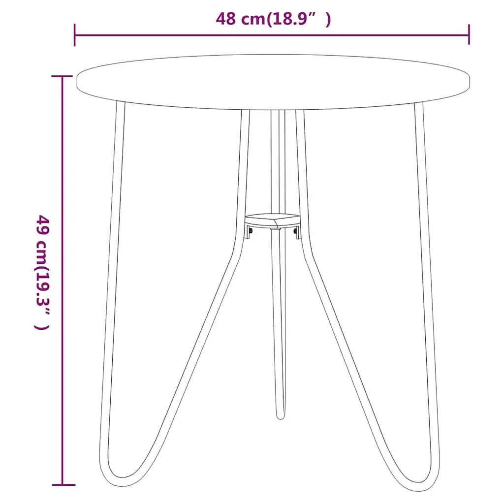 End Table Modern Black 48 cm Coffee Tea Accent Living Room Furniture