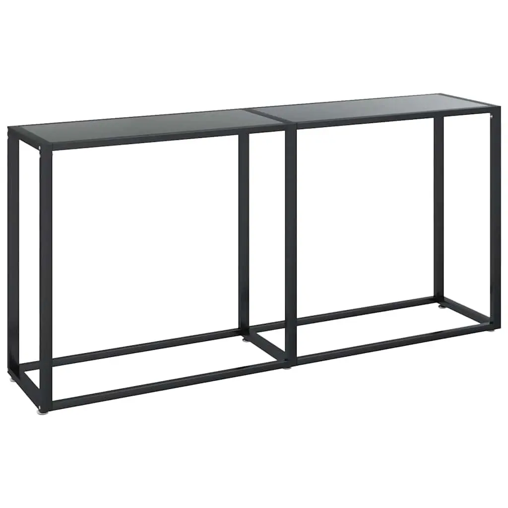 Console Table Black Tempered Glass Steel Frame Side End Table 160x35x75.5cm