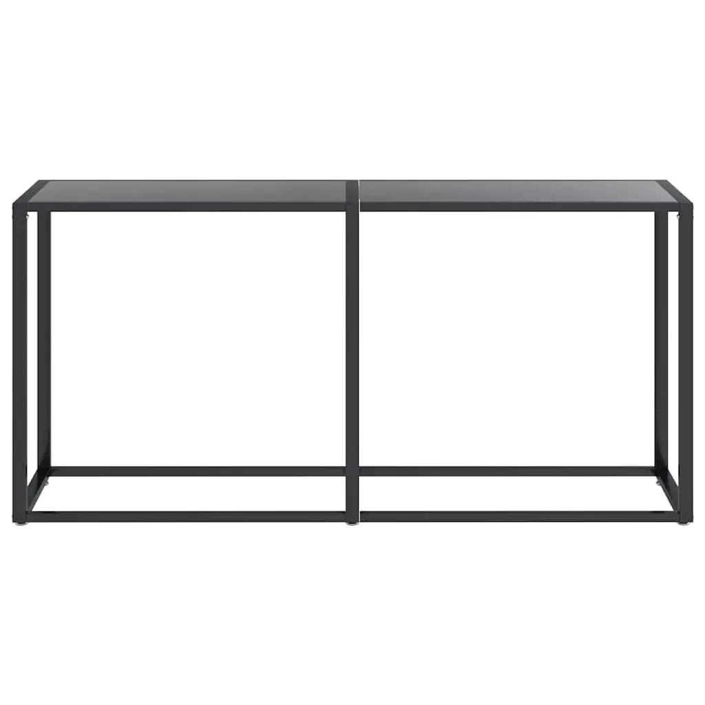 Console Table Black Tempered Glass Steel Frame Side End Table 160x35x75.5cm