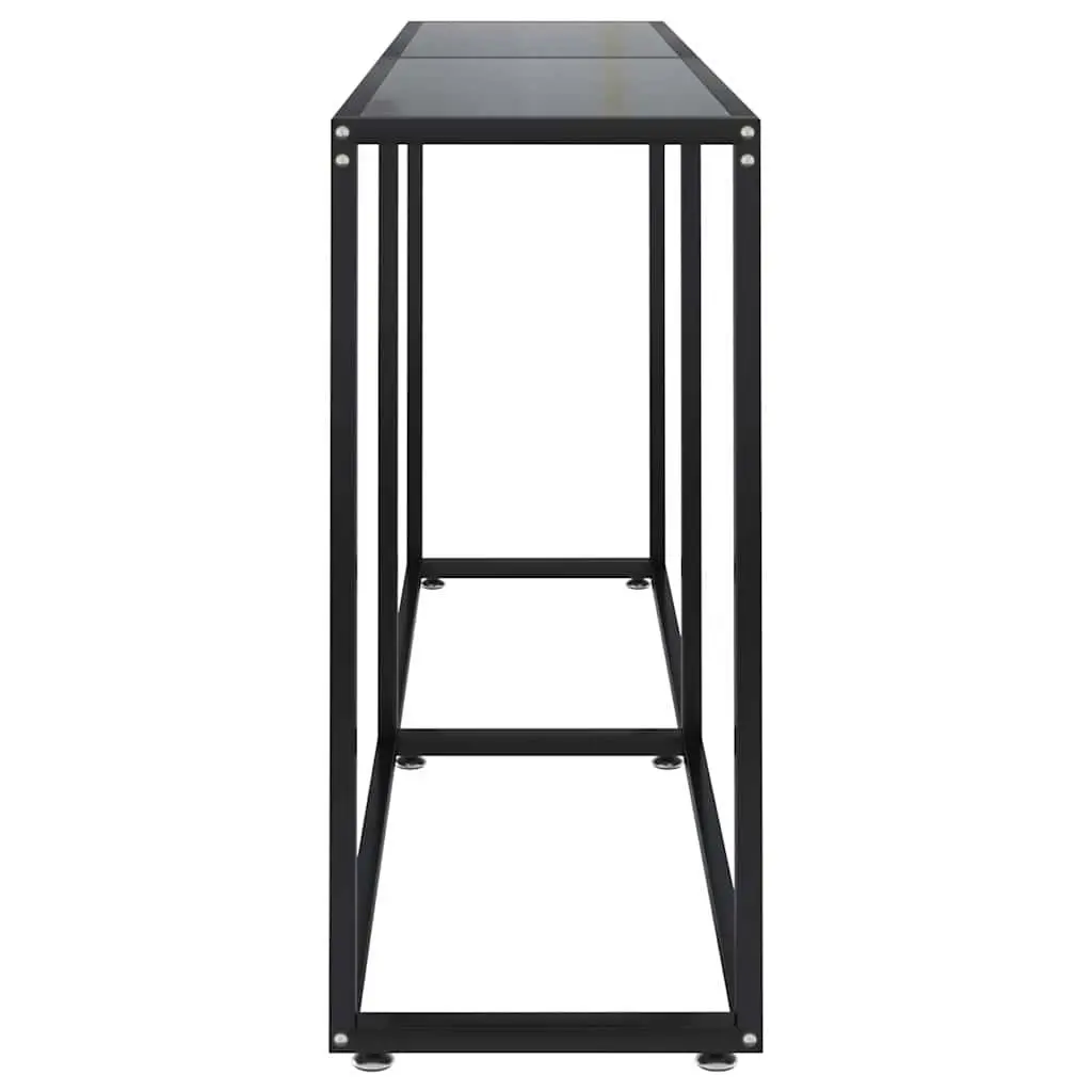 Console Table Black Tempered Glass Steel Frame Side End Table 160x35x75.5cm