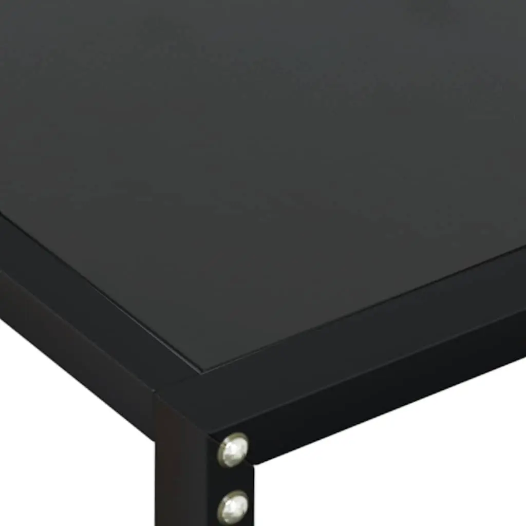 Console Table Black Tempered Glass Steel Frame Side End Table 160x35x75.5cm