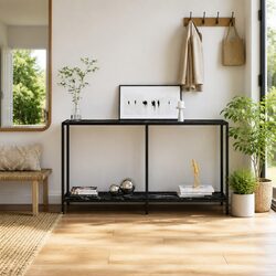 You’ll Love This Black Console Table with Glass Shelf