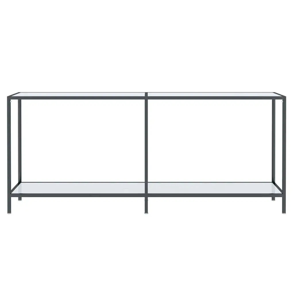 Console Table White Tempered Glass Accent Table 180 x 35 x 75.5 cm