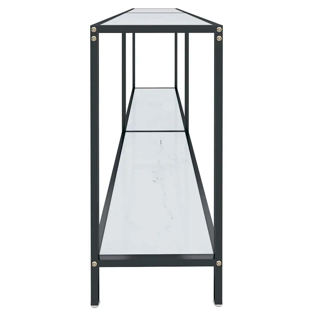 Console Table White Tempered Glass Accent Table 180 x 35 x 75.5 cm