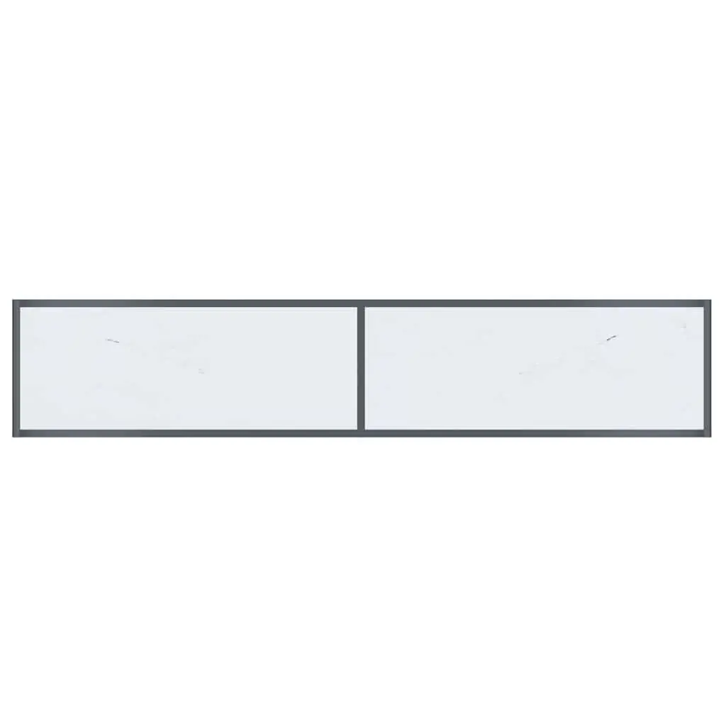 Console Table White Tempered Glass Accent Table 180 x 35 x 75.5 cm