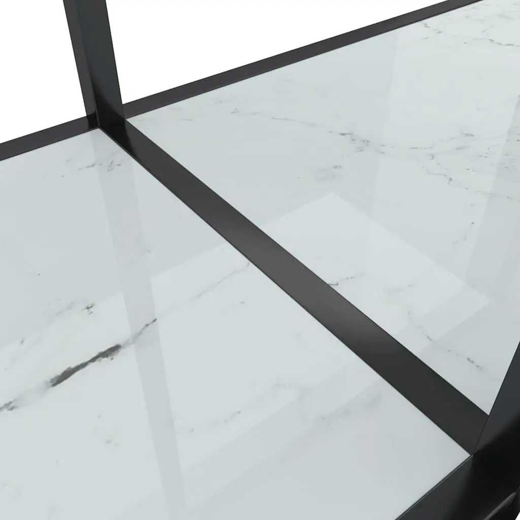 Console Table White Tempered Glass Accent Table 180 x 35 x 75.5 cm