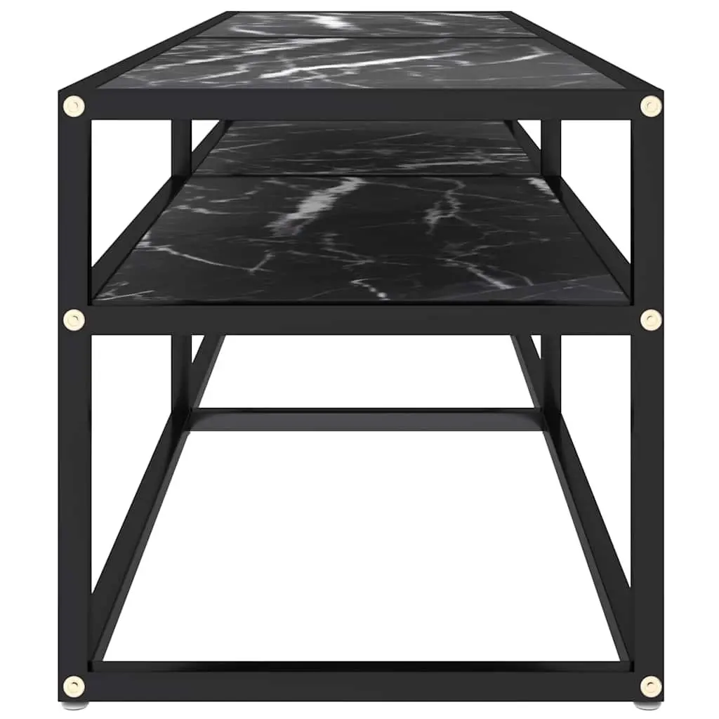 Black Marble TV Cabinet for Media Storage