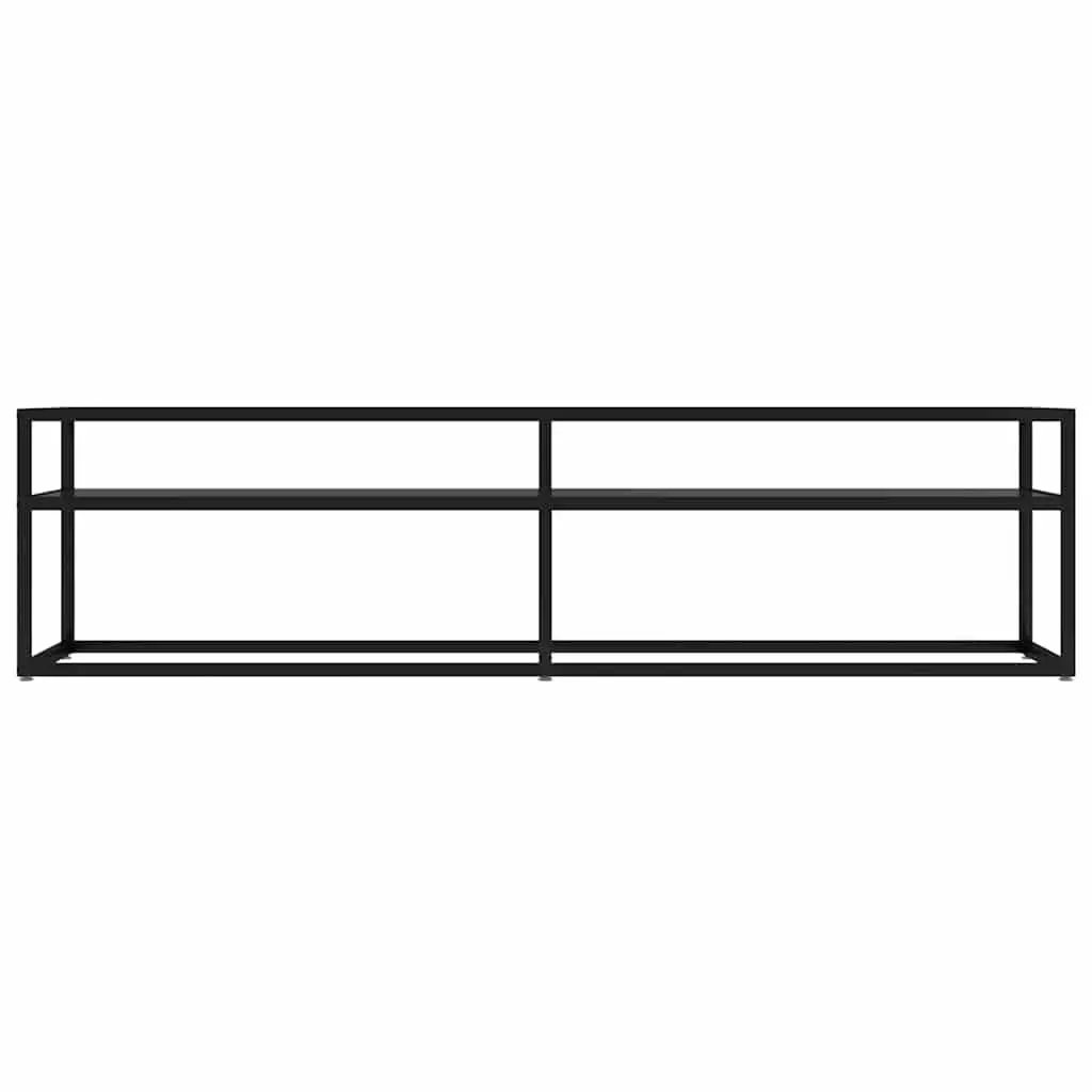 TV Cabinet Black Tempered Glass Media Console 160 x 40 x 40.5 cm
