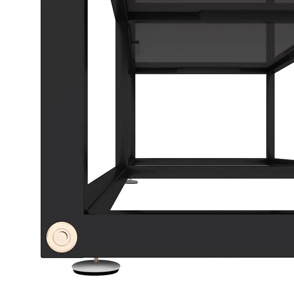 TV Cabinet Black Tempered Glass Media Console 160 x 40 x 40.5 cm