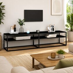 Your Friendly Black Glass TV Cabinet for Media Organization