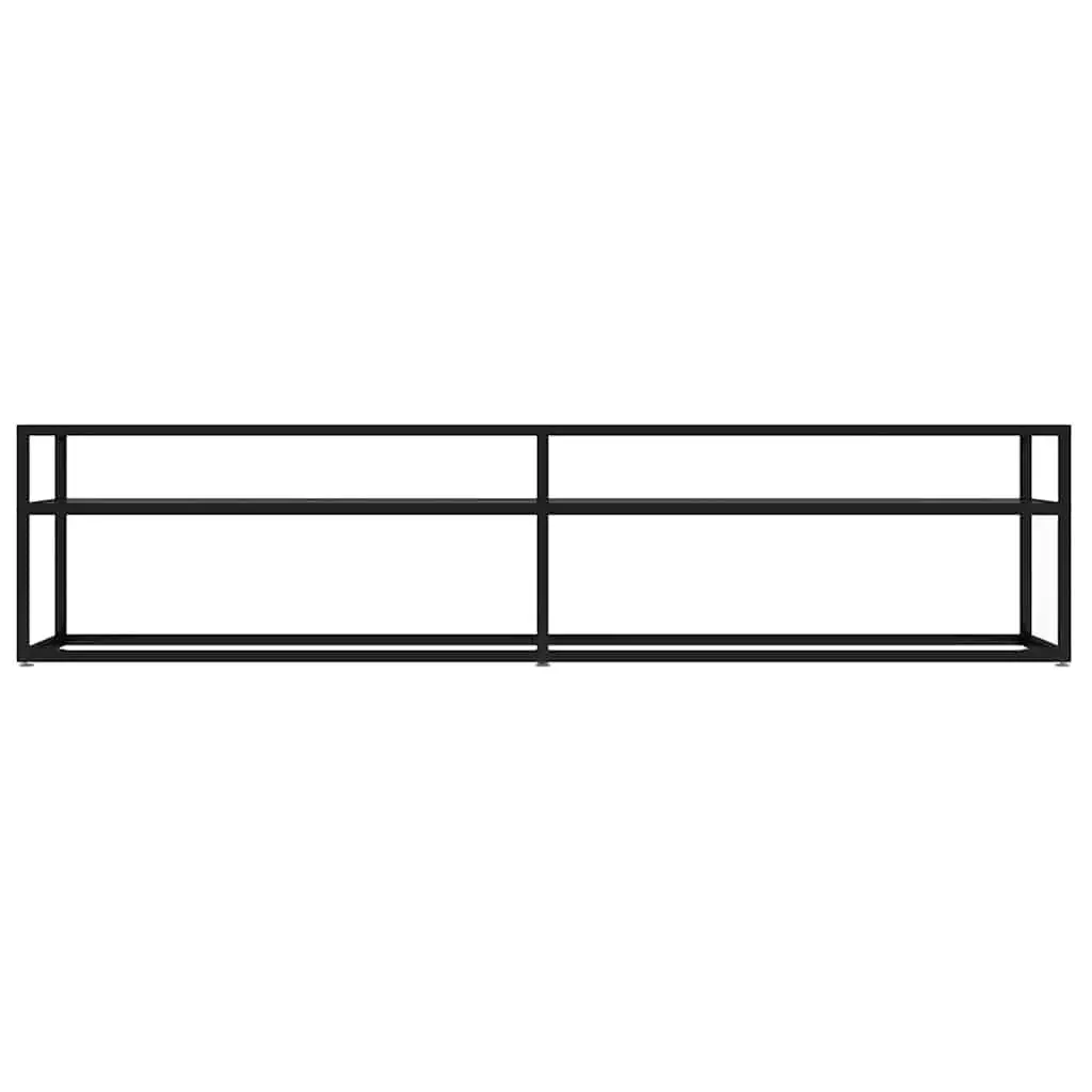 TV Cabinet Black Glass Shelving Unit 180 x 40 x 40.5 cm