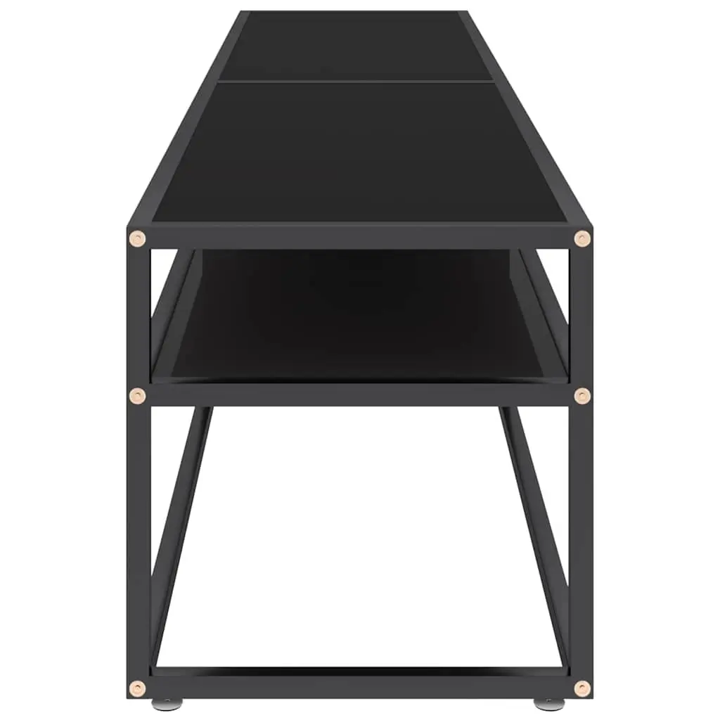 TV Cabinet Black Glass Shelving Unit 180 x 40 x 40.5 cm