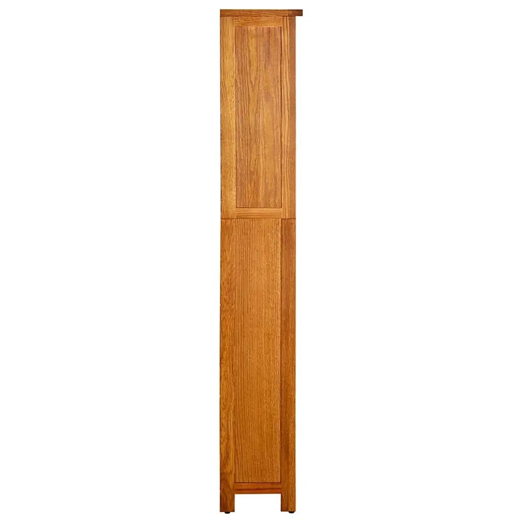 5-Tier Bookcase Solid Oak Wood Storage Shelving Unit 70x22x140cm