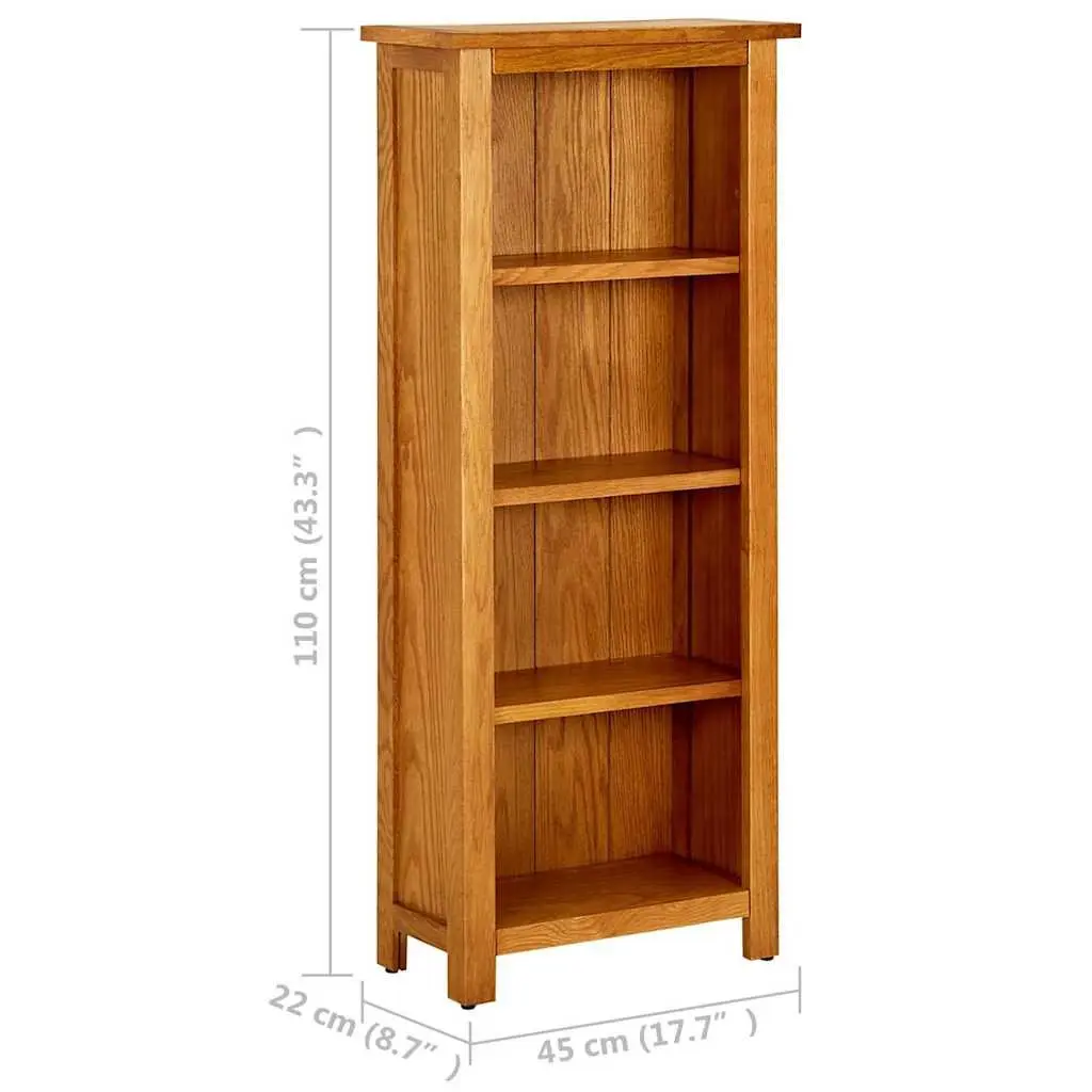 4-Tier Wooden Bookcase 45x22x110 cm Brown Standing Shelf Storage Display Unit
