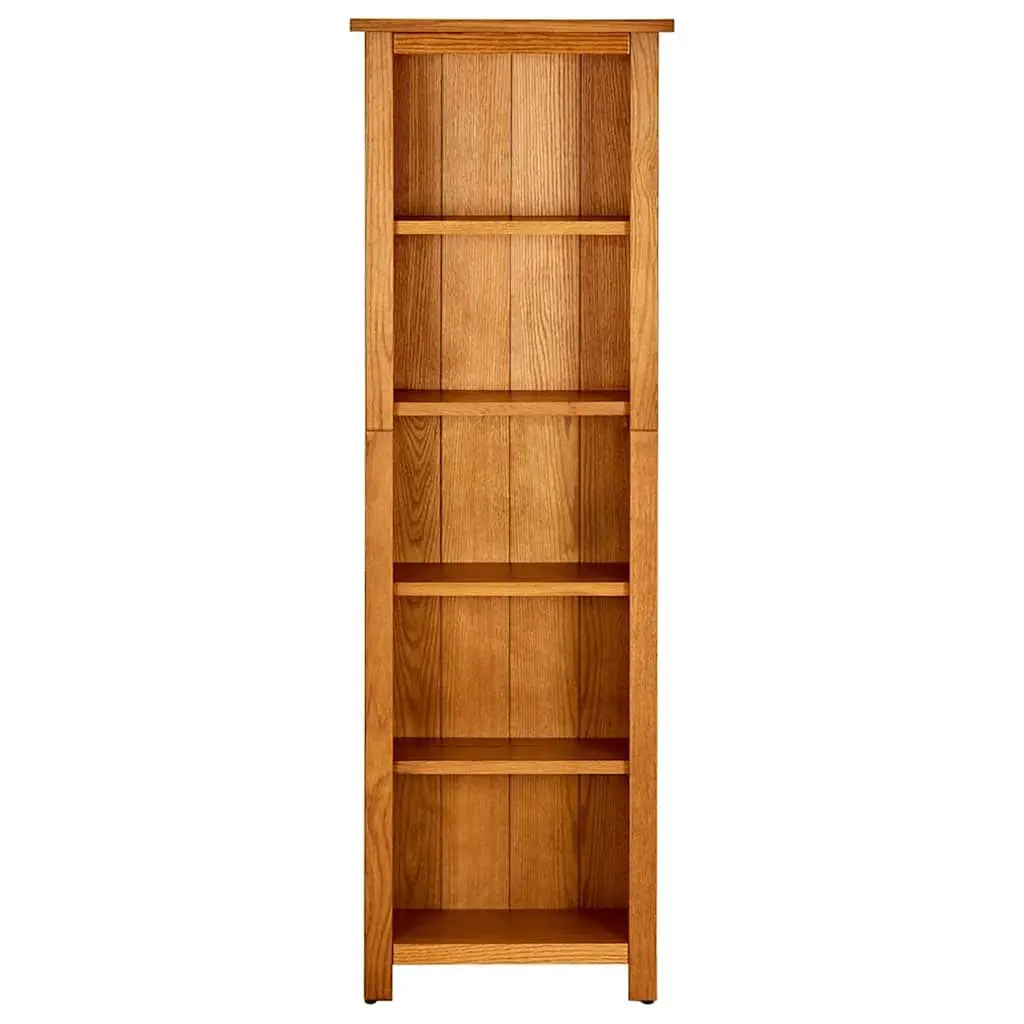 5-Tier Bookcase in Solid Oak Wood