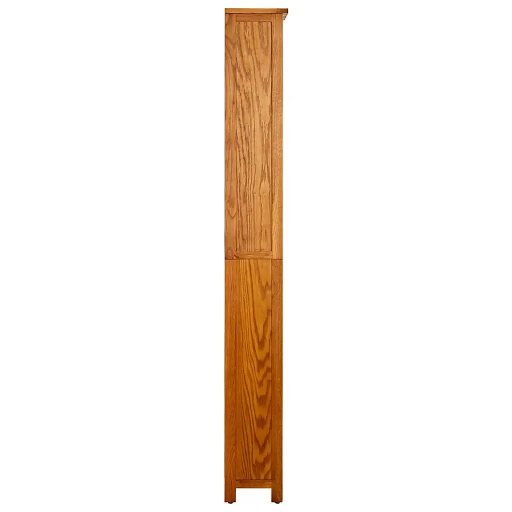 6-Tier Bookcase Solid Oak Wood 52x22x180cm Shelving Standing Shelf Display Unit