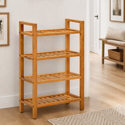 Your Friendly 4-Shelf Wooden Shoe Rack Solution