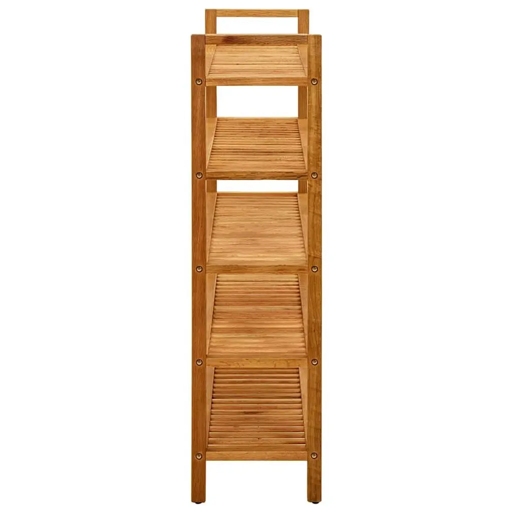 Shoe Rack Rustic Wooden 5 Shelves Brown Storage Organiser