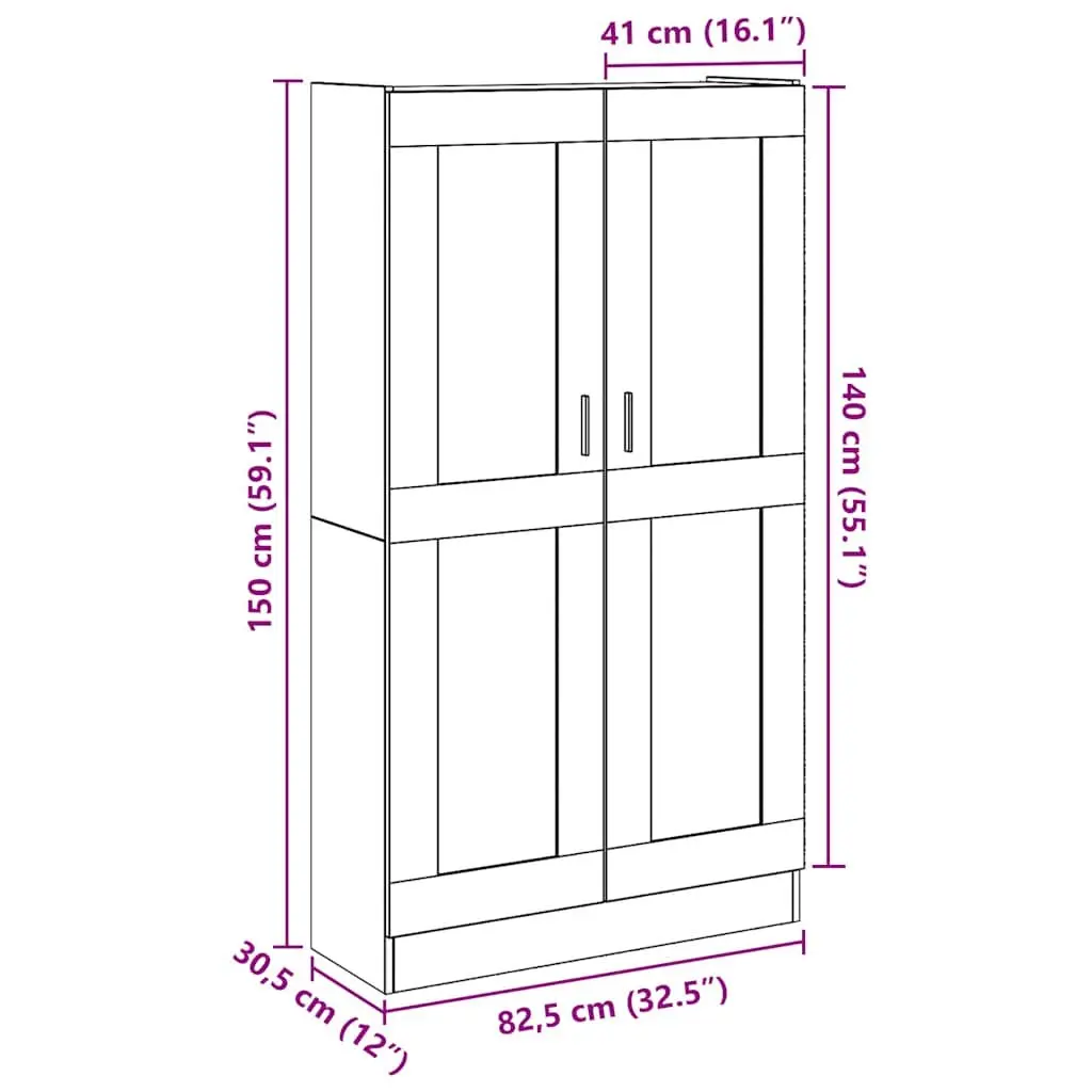 Highboard Storage Cabinet Engineered Wood Brown 150cm
