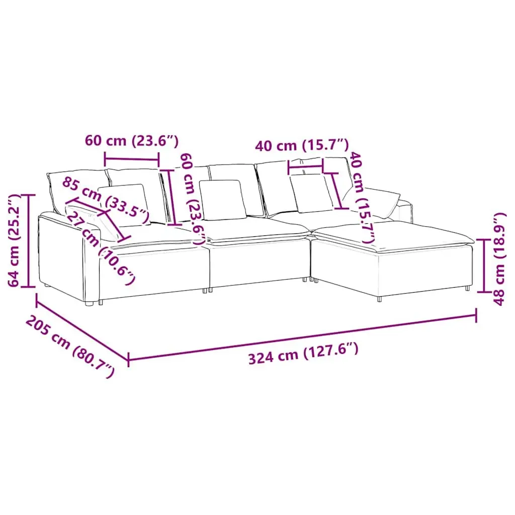 Modular Sectional Sofa in Grey